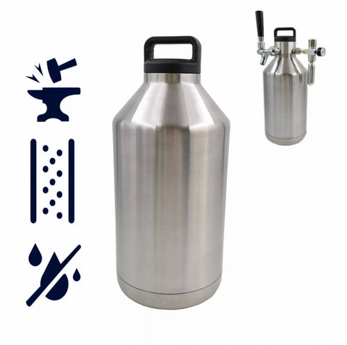64 / 128 oz VACUUM INSULATED BEER GROWLER - KEGWERKS.IN